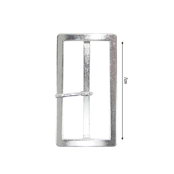 Hebilla metálica rectangular 7cm plata