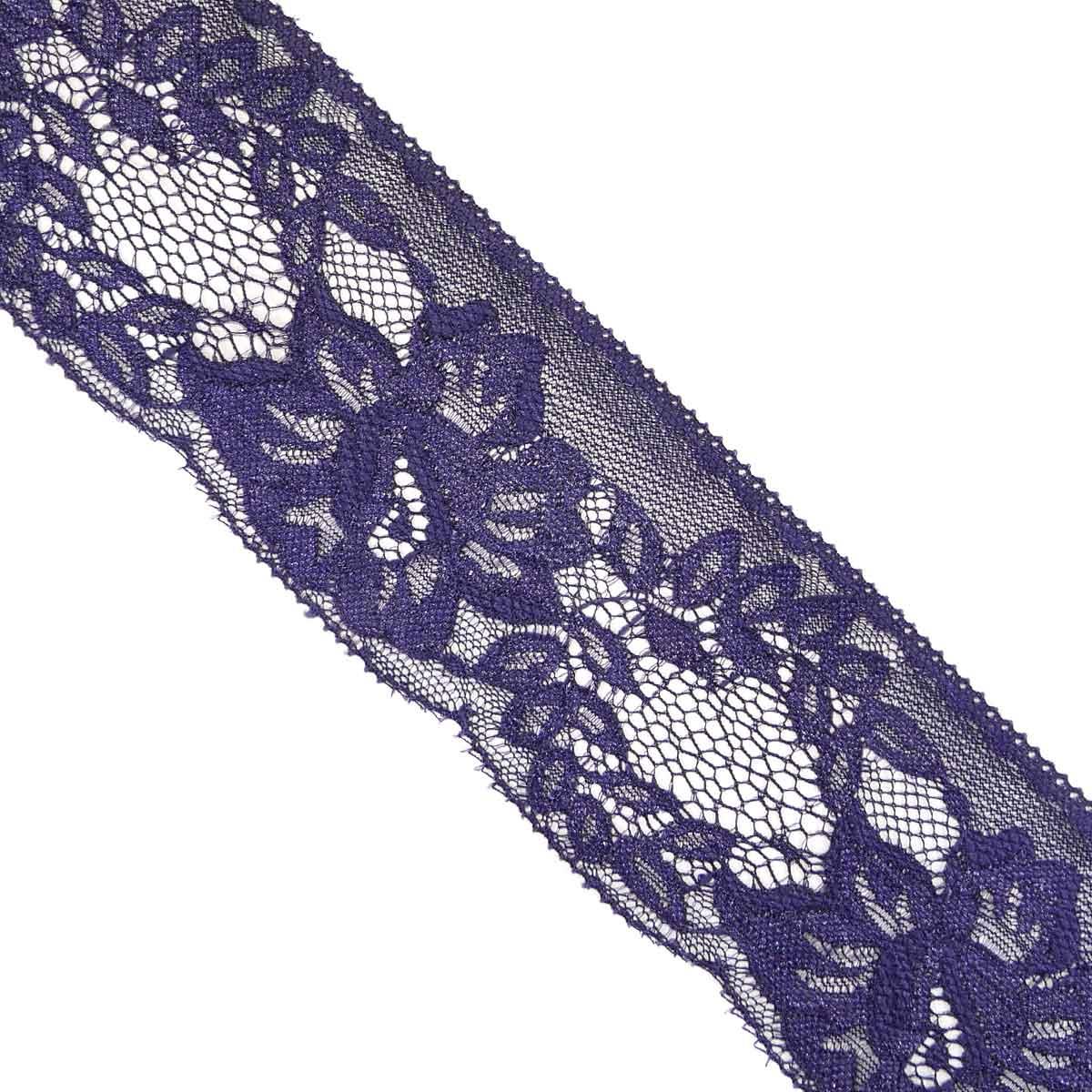 Encaje puntilla de nylón conjunto floral 13cm. Negro
