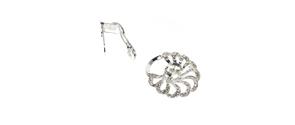 Broche de strass metalizado con pinza 8cm