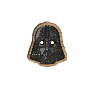 Botón madera casco Darth Vader