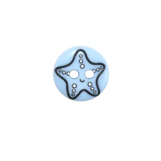 Botón infantil estampado Estrella de mar 13mm