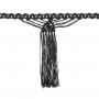 Fleco de macramé en hilo cuquillo negro 20cm