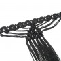 Fleco de macramé en hilo cuquillo negro 20cm