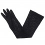 Guantes largos de encaje negro 50cm