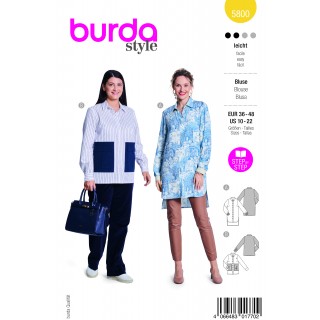 Patrón para blusa camisera mujer 5800