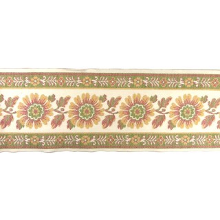 Galón decorativo estampado flores 114mm. Varios colores