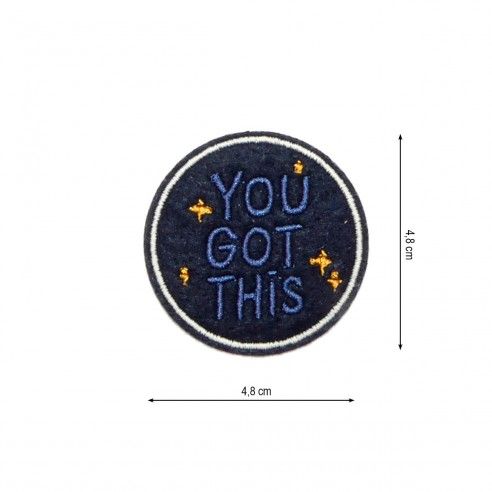 Parche termo bordado You got this 48x48mm