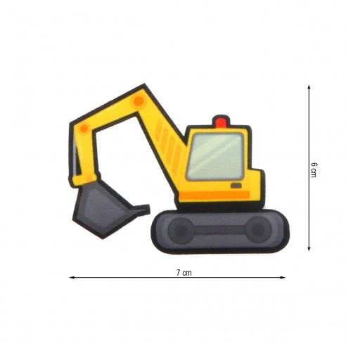 Parche termo impreso máquina excavadora 7x6cm