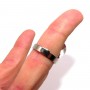 Dedal anillo metalizado ajustable con placa