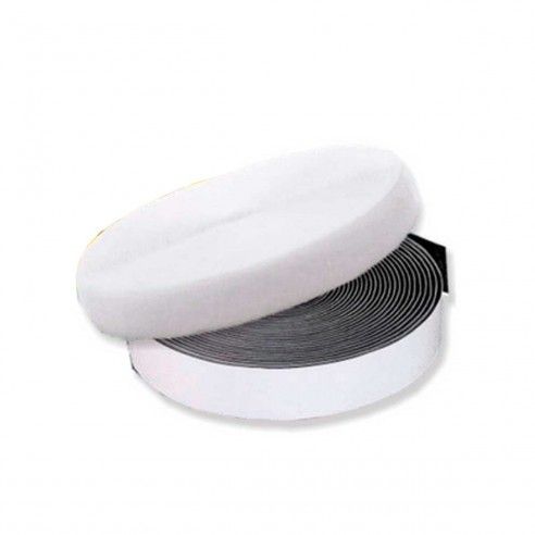 Rollo 25m de cinta velcro adhesiva 2cm. Parte pincho