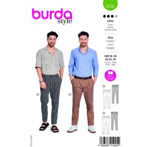 Patrón para pantalón de pinza hombre 5722