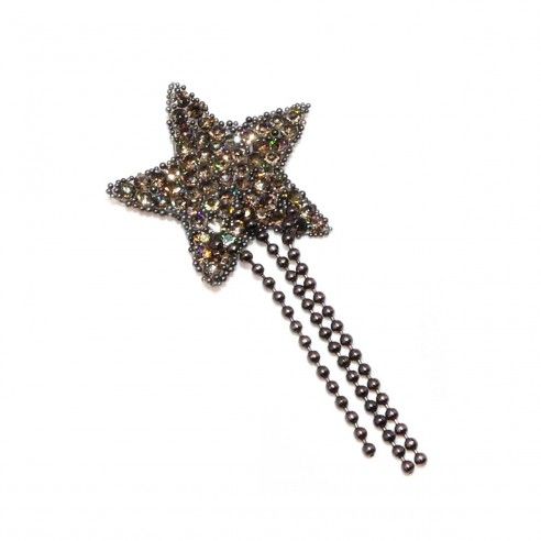 Aplique termo Estrella strass con cadena