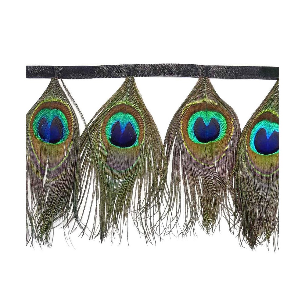 fleco de plumas de pavo real cm SOMBREROS